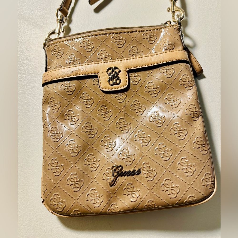 Tan Guess Crossbody Bag